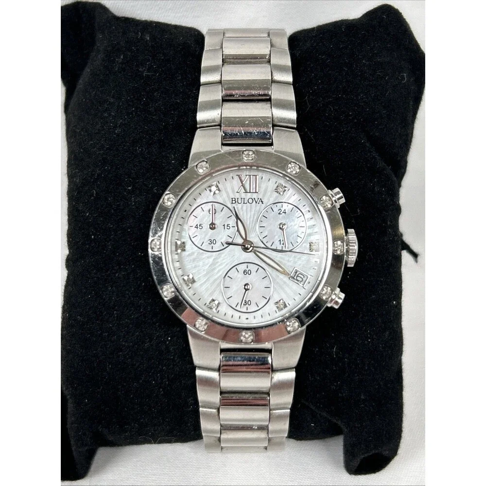 BULOVA Maiden Lane 96R202 Chronograph Dial Ladies Watch Stainless Steel